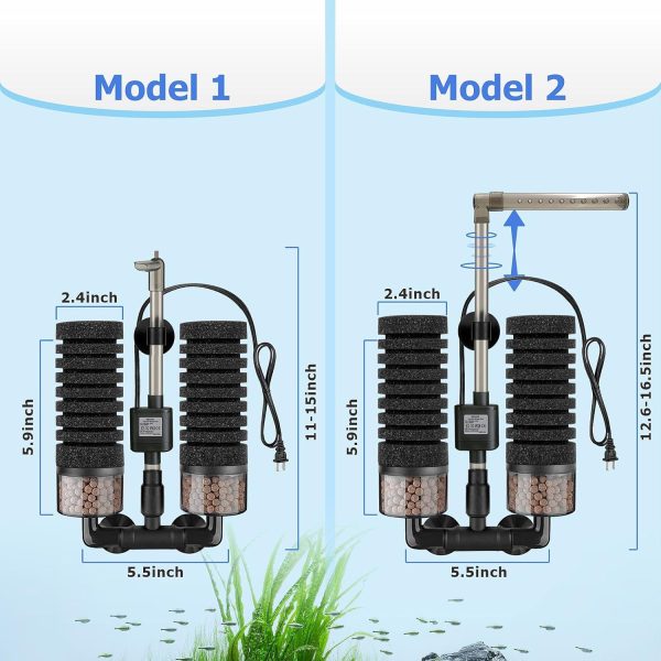 DEGGOX Aquarium Sponge Filter Double Filtration Quiet-1