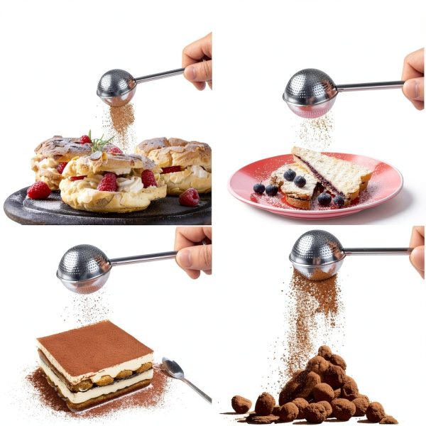 Stainless Steel Flour Sifter Wishstream Baking Kitchen Tool-4