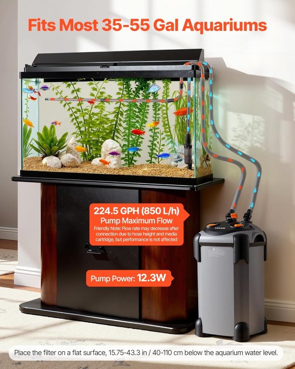 VEVOR Aquarium Canister Filter Quiet 2245 GPH CF800-1