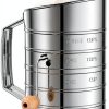 Esvopa Baking Sifter Stainless Steel Crank Design 3-Cup-0