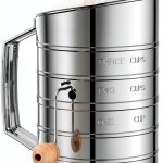 Esvopa Baking Sifter Stainless Steel Crank Design 3-Cup-0