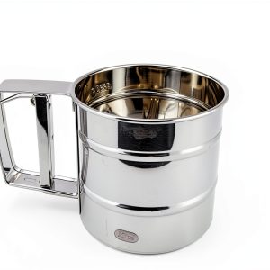 NVLIKNA Flour Sifter Stainless Steel One Hand Crank Baking-0