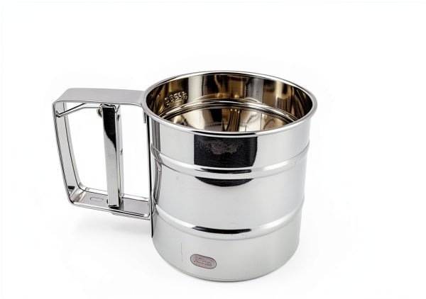 NVLIKNA Flour Sifter Stainless Steel One Hand Crank Baking-0