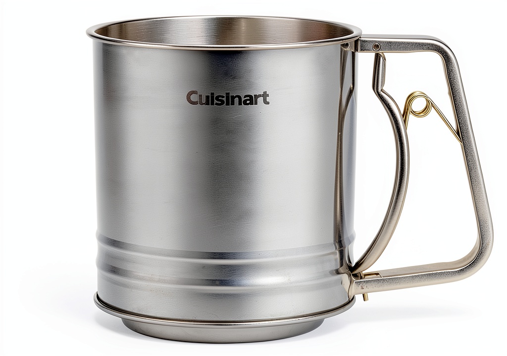 Cuisinart Baking Sifter showing stainless steel construction and elegant design