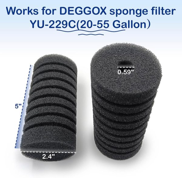 DEGGOX Aquarium Filter Sponge Replacement 20-55 Gallon-1