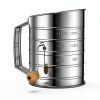 Esvopa Baking Sifter Stainless Steel Crank Design 3-Cup-1