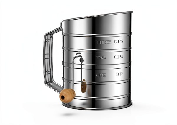 Esvopa Baking Sifter Stainless Steel Crank Design 3-Cup-1