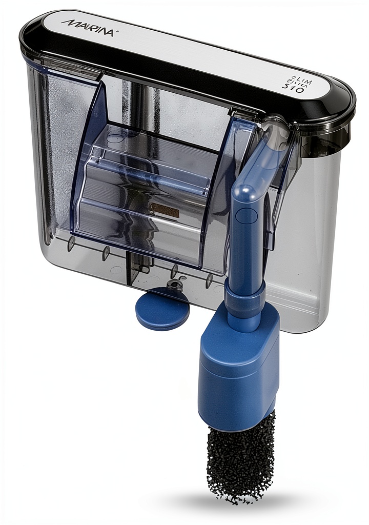 Hagen power filter installed in a 10-gallon aquarium