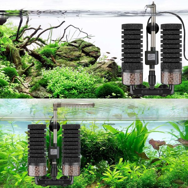 DEGGOX Aquarium Sponge Filter Double Filtration Quiet-5