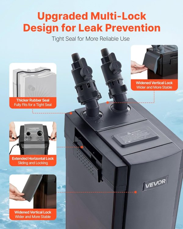 VEVOR Aquarium Canister Filter Powerful Quiet Leak-Proof-3