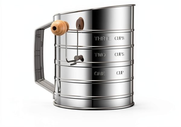 Esvopa Baking Sifter Stainless Steel Crank Design 3-Cup-2