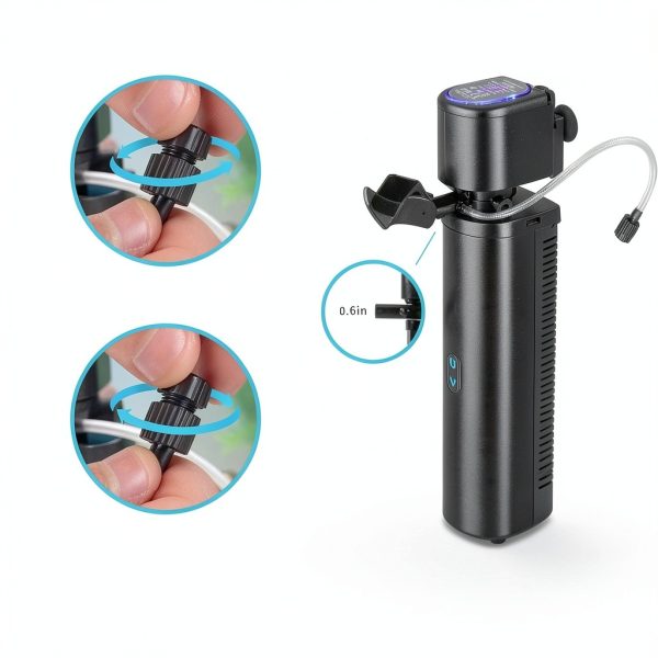 Coospider Aquarium Filter 4-in-1 U-V Light Black Fish Tank-8