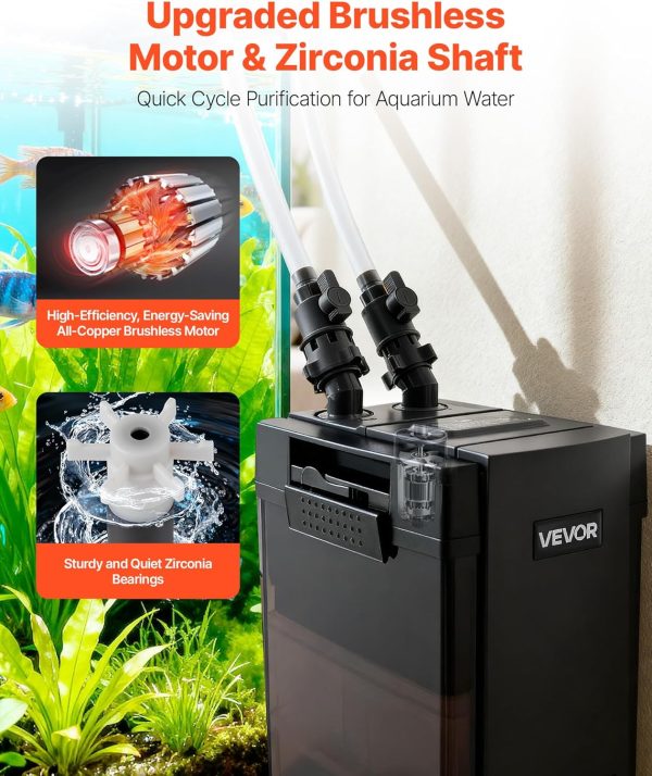 VEVOR Aquarium Canister Filter Powerful Quiet Leak-Proof-4