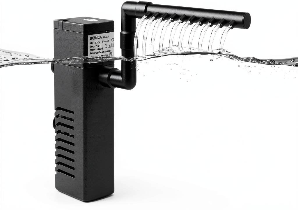 'DOMICA small aquarium filter in a 10-gallon tank'