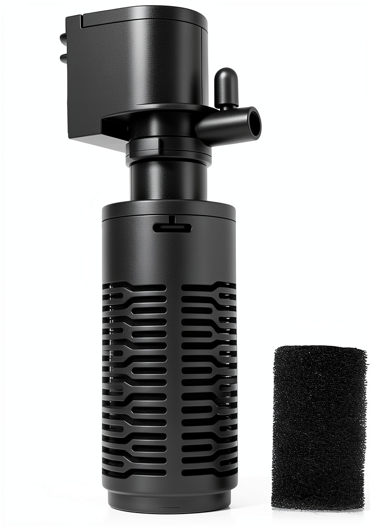 Tuodaxin aquarium filter installed in a small freshwater tank
