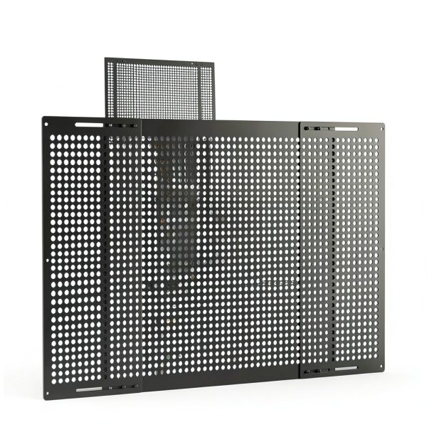 Safoner RV Screen Door Grille Black Adjustable Aluminum Pet Guard-0