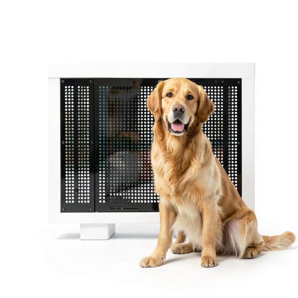 Safoner RV Screen Door Grille Black Adjustable Aluminum Pet Guard-1