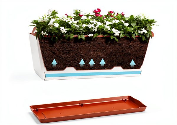 Window Boxes Planters smusei 17in Railing Box with Adjustable Brackets-3