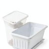 HOXHA Window Box Planter White 6 Pack Plastic Garden Box with Tray-6