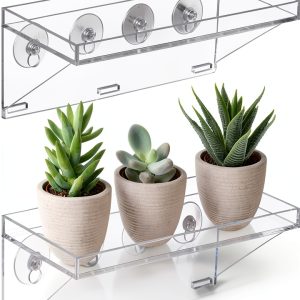 Clear Acrylic Window Plant Box Sumerflos 2 Pack 12" x 5.5" Suction-0