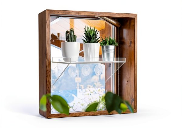 Clear Acrylic Window Plant Box Sumerflos 2 Pack 12" x 5.5" Suction-6