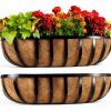 Railing Planter Sekcen 24" Black Metal Box 2 Pack for Balcony-0