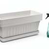 HOXHA Window Box Planter White 6 Pack Plastic Garden Box with Tray-2