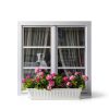 HOXHA Window Box Planter White 6 Pack Plastic Garden Box with Tray-5
