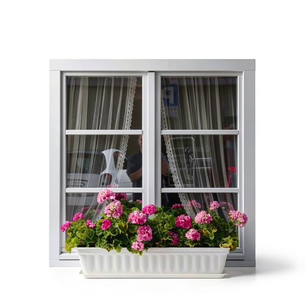 HOXHA Window Box Planter White 6 Pack Plastic Garden Box with Tray-5