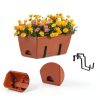 Window Boxes Planters smusei 17in Railing Box with Adjustable Brackets-1