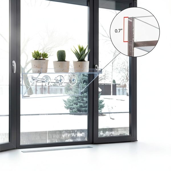 Clear Acrylic Window Plant Box Sumerflos 2 Pack 12" x 5.5" Suction-8