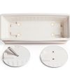 HOXHA Window Box Planter White 6 Pack Plastic Garden Box with Tray-3