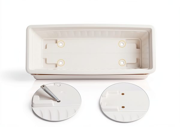 HOXHA Window Box Planter White 6 Pack Plastic Garden Box with Tray-3