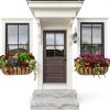 Railing Planter Sekcen 24" Black Metal Box 2 Pack for Balcony-1