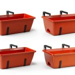 Window Boxes Planters smusei 17in Railing Box with Adjustable Brackets-0