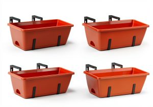 Window Boxes Planters smusei 17in Railing Box with Adjustable Brackets-0