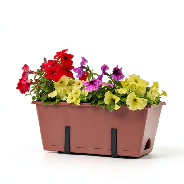 Window Boxes Planters smusei 17in Railing Box with Adjustable Brackets-5