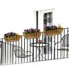 Railing Planter Sekcen 24" Black Metal Box 2 Pack for Balcony-5