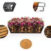 Karlliu 2 Pack 24 Inch Window Boxes Planters with Adjustable Brackets-3