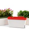 OurWarm Windowsill Herb Planter Box, Set of 3 Self Watering Plant Pots, 10.5 Inch Rectangular Planter Pot, Decorative Garden Flower Pots for Indoor Plants, Herbs, Vegetables, Flowers (3 Colors)-3