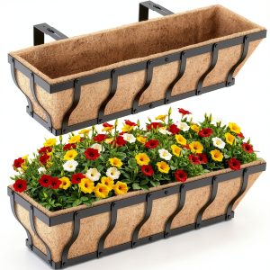 Railing Planter Boxes, Heavy Duty Window Box Planters, Adjustable-0