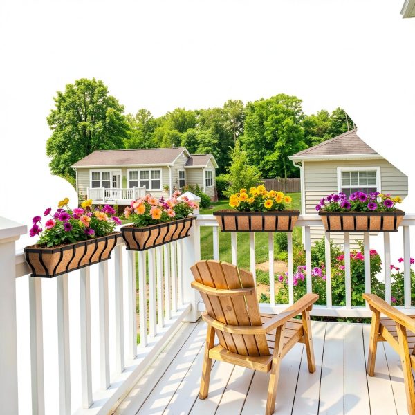 Railing Planter Boxes, Heavy Duty Window Box Planters, Adjustable-5