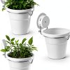 Set of 3 Plastic Window Planter with Suction Cup Holder. Clear Self Watering Window Mounted Plant Pots, Window Sill Planters Extender for Indoor Hydroponic Plants-0
