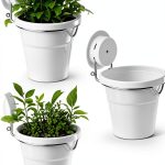 Set of 3 Plastic Window Planter with Suction Cup Holder. Clear Self Watering Window Mounted Plant Pots, Window Sill Planters Extender for Indoor Hydroponic Plants-0