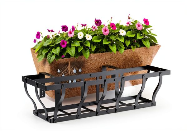 Railing Planter Boxes, Heavy Duty Window Box Planters, Adjustable-1