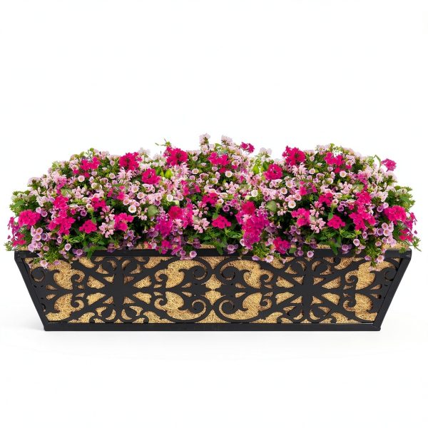 Karlliu 2 Pack 24 Inch Window Boxes Planters with Adjustable Brackets-5