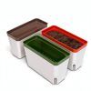 OurWarm Windowsill Herb Planter Box, Set of 3 Self Watering Plant Pots, 10.5 Inch Rectangular Planter Pot, Decorative Garden Flower Pots for Indoor Plants, Herbs, Vegetables, Flowers (3 Colors)-5
