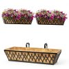 2 Pack 24 Inch Window Boxes Planters with Adjustable Brackets for-5