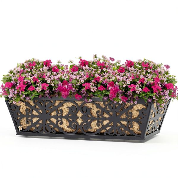 Karlliu 2 Pack 24 Inch Window Boxes Planters with Adjustable Brackets-1