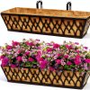 2 Pack 24 Inch Window Boxes Planters with Adjustable Brackets for-0